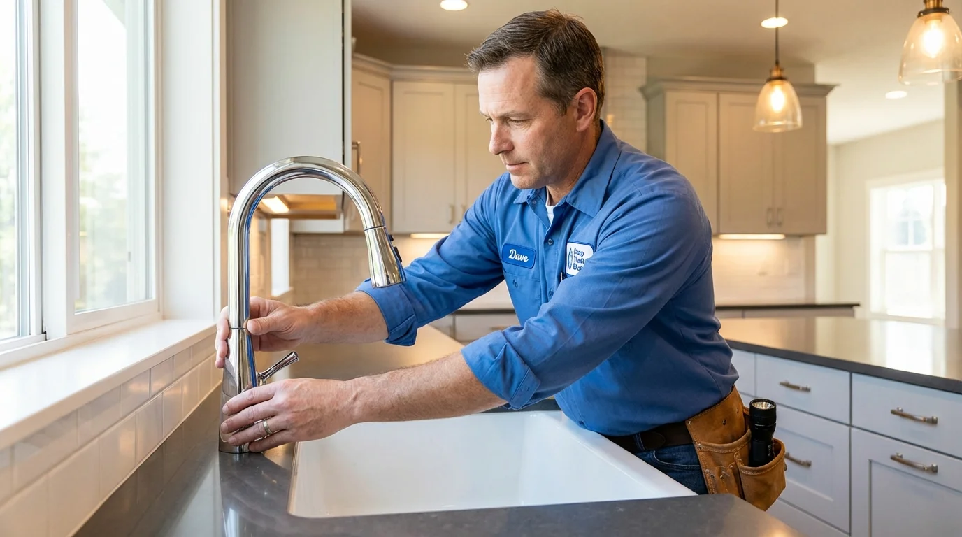 Kitchen faucet installation by Johns Plumbing LLC in Archbald